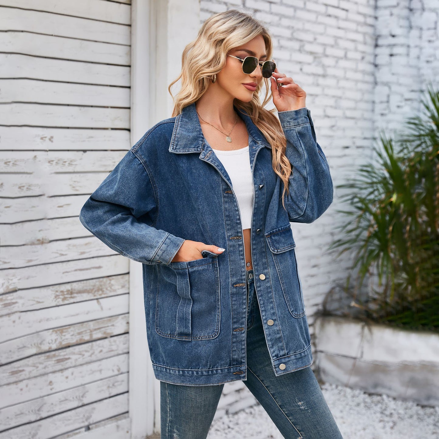 Ropa de mujer Otoño Lavado Casual Denim Coat Top