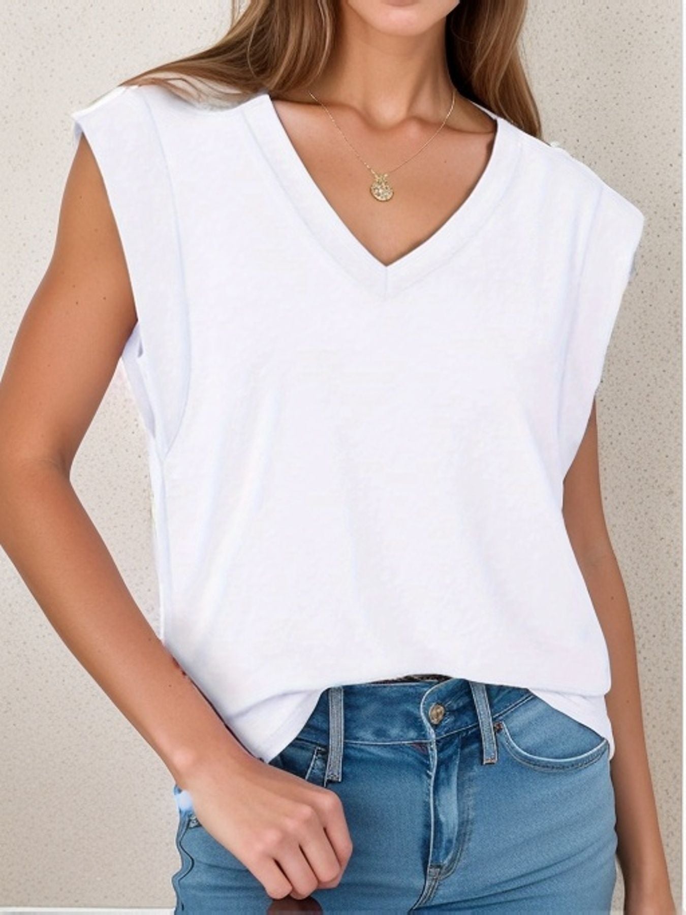 Women's Loose V-neck Bottoming Shirt Top