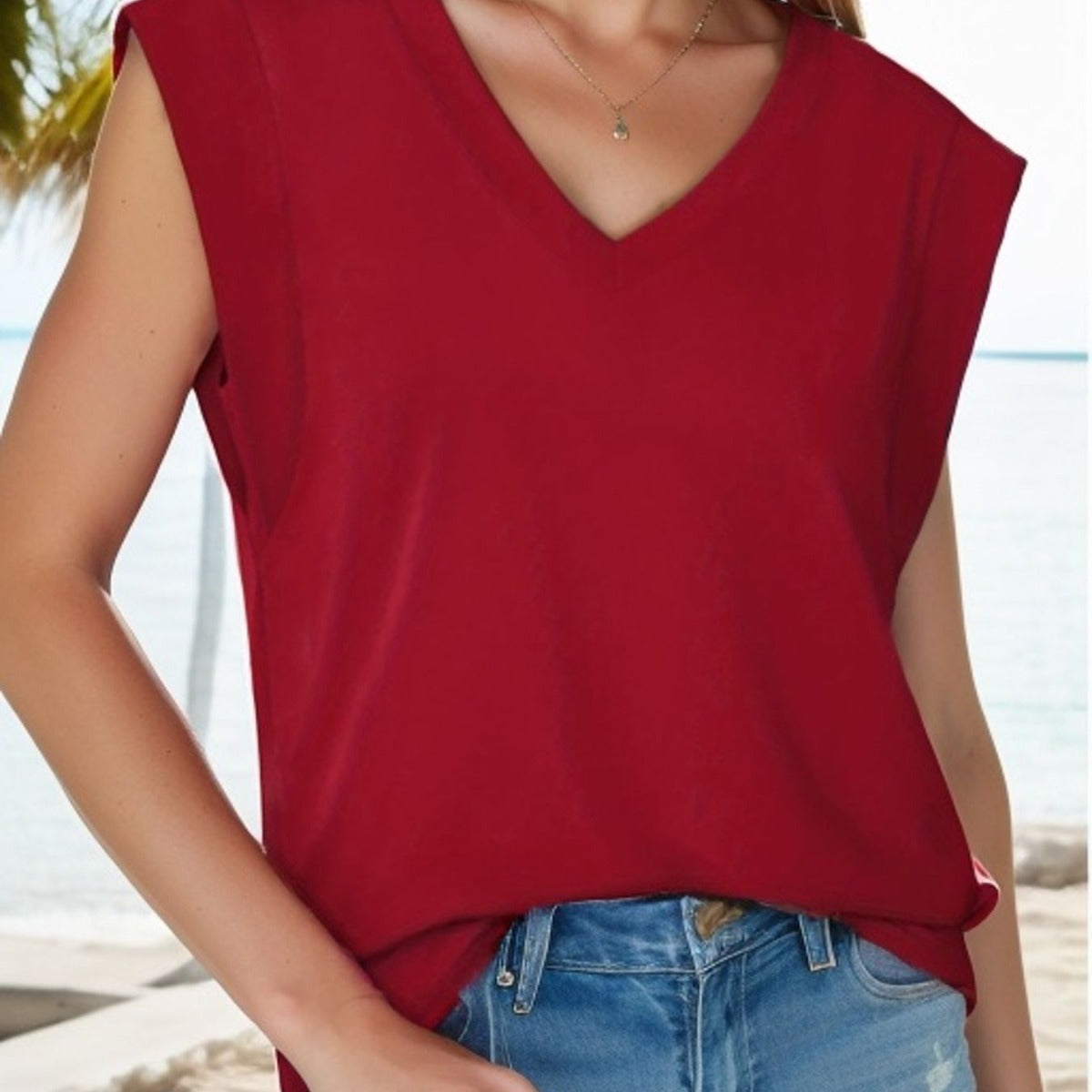 Women's Loose V-neck Bottoming Shirt Top