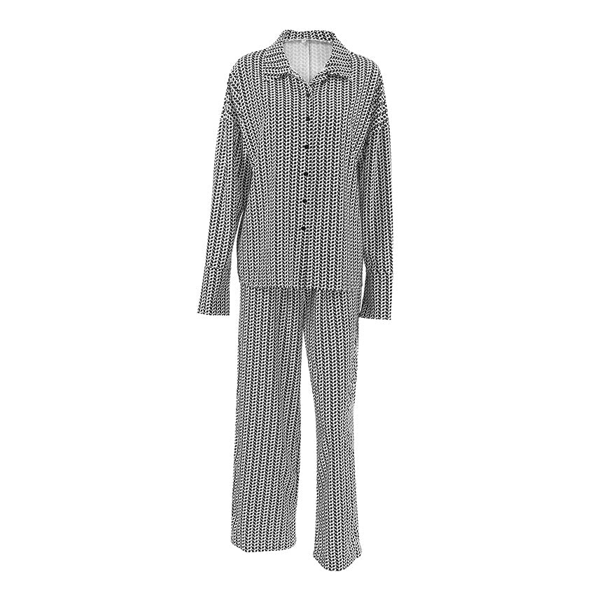 Pyjama en soie glacée pour femme, pantalon à manches longues, imprimé satin, décontracté et confortable, pour la maison