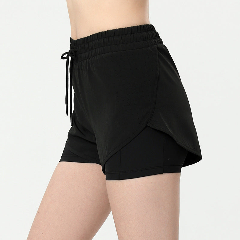 Faux short de sport deux pièces anti-exposition pour femme