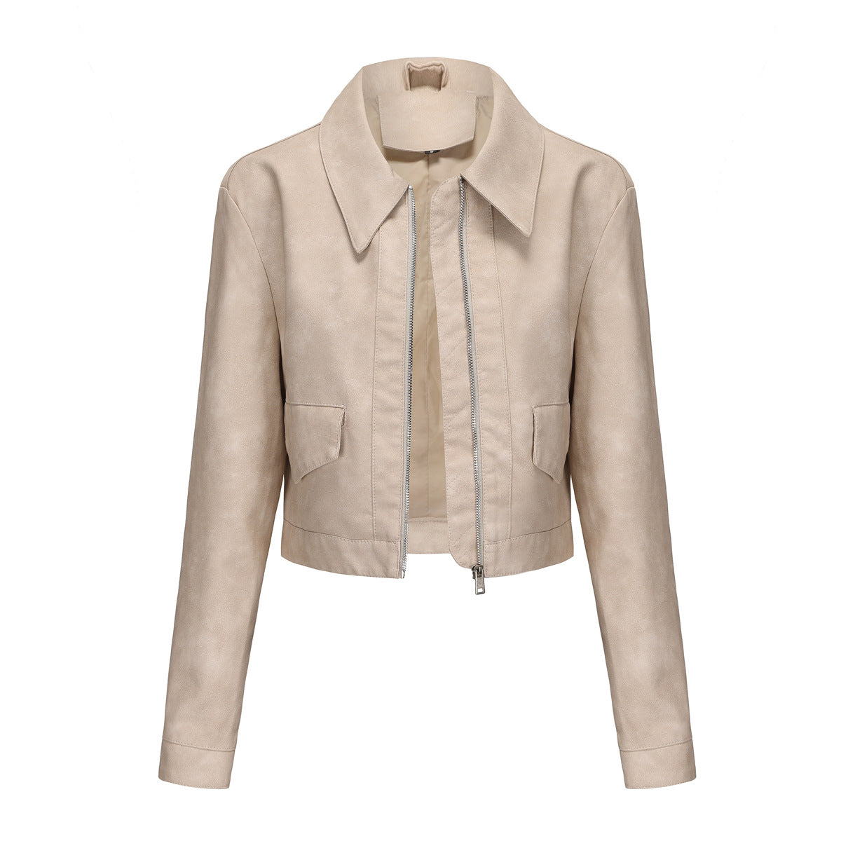 Manteau en cuir fin printemps-automne pour femme, veste décontractée à manches longues pour femme