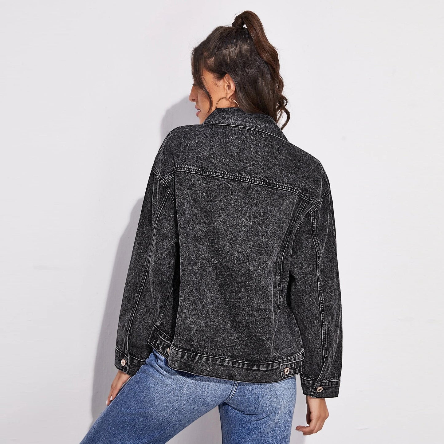 Veste En Jean Veste En Jean Noir Femme