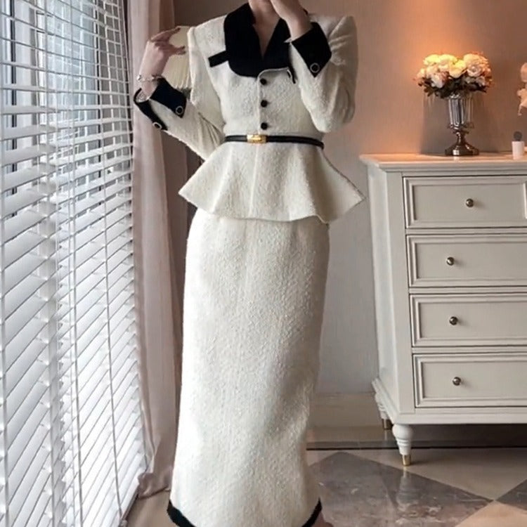 Elegant Elegant White Suit Socialite Woolen