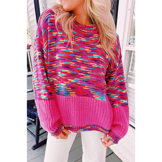 Autumn Pullover round Neck Knitted Top Women Loose Casual All Matching Multi Color Sweater Women Clothing