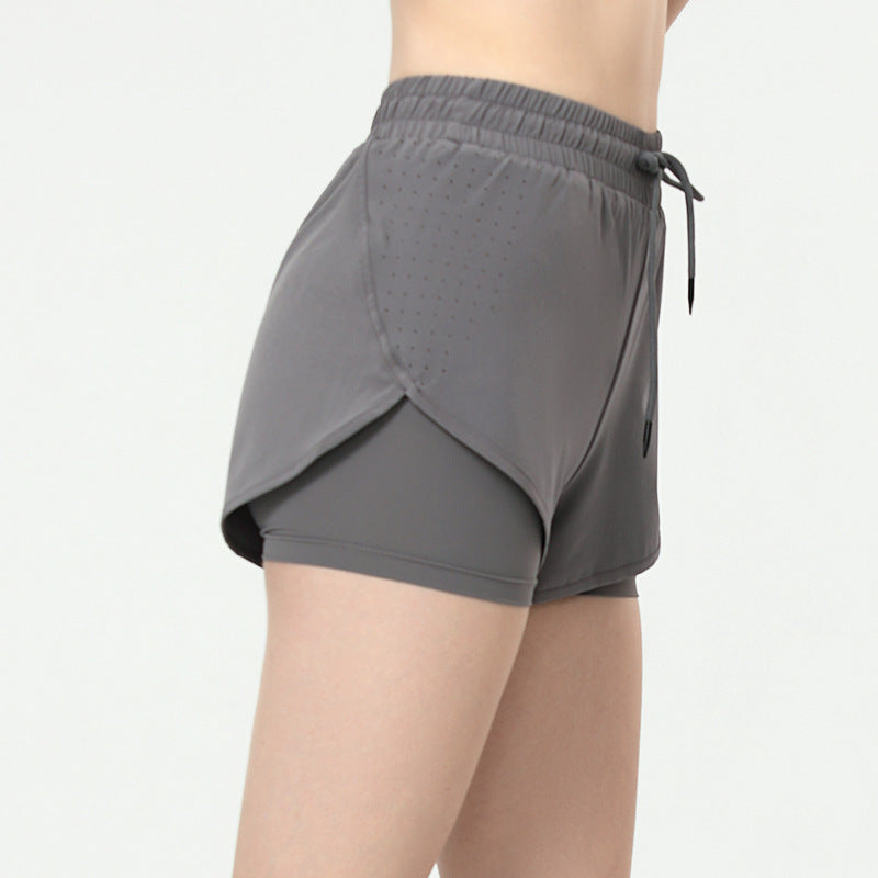 Faux short de sport deux pièces anti-exposition pour femme