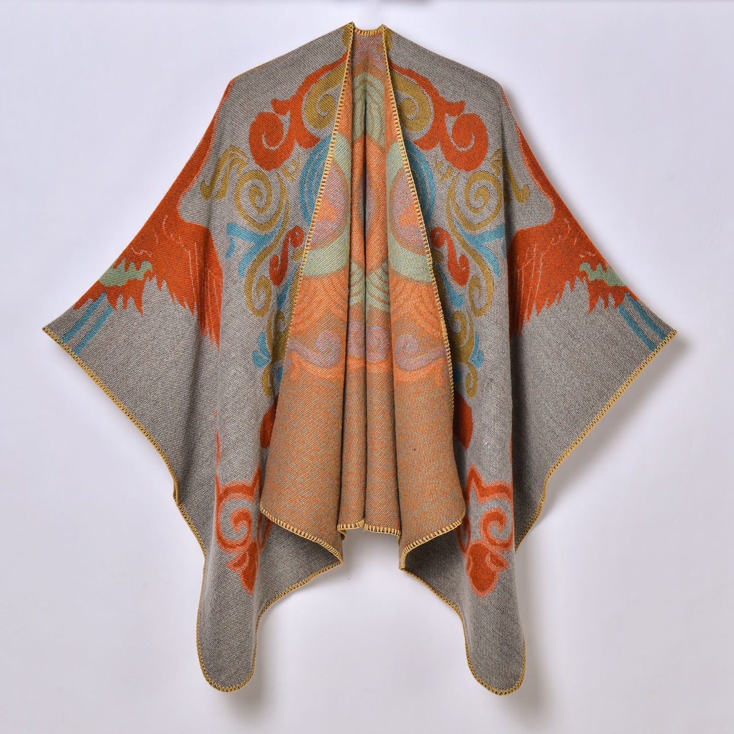 Women Jacquard Thickened Warm Scarf Shawl Yunnan Nepal Travel Photography National Shawl Outer Match