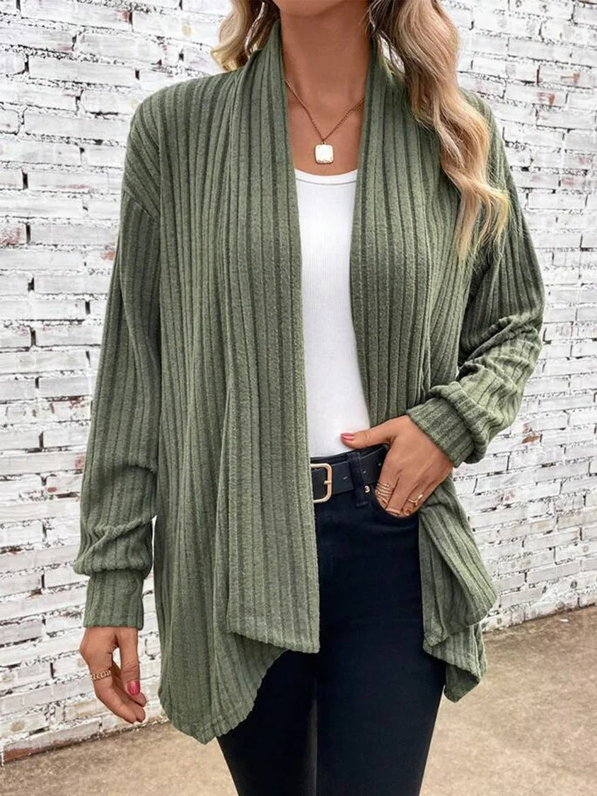 Vêtements pour femmes automne hiver à manches longues couleur unie manteau cardigan ample