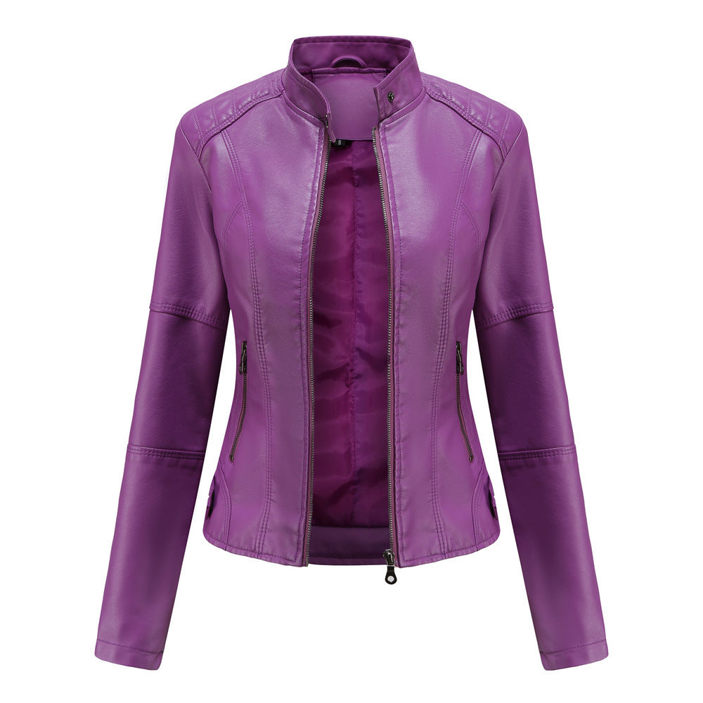 Veste courte de couleur unie pour femme automne et hiver