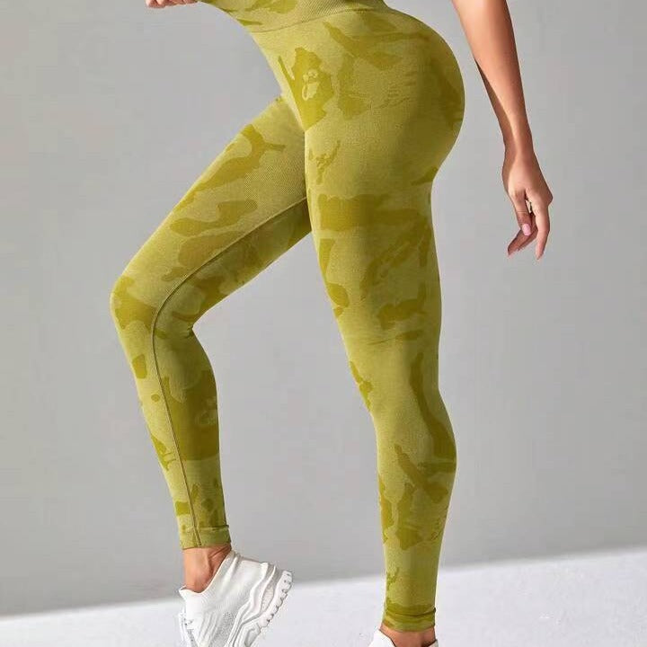 Pantalones de yoga de camuflaje para deportes al aire libre para mujeres