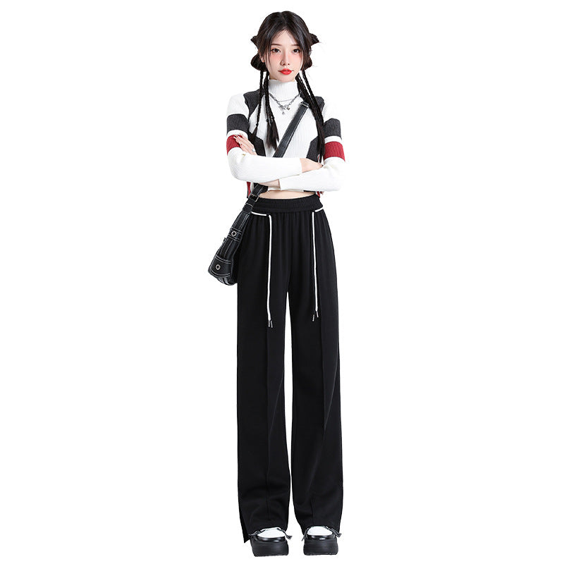 Cuprammonuium Ice Silk Straight-leg Pants Thin High Waist Casual