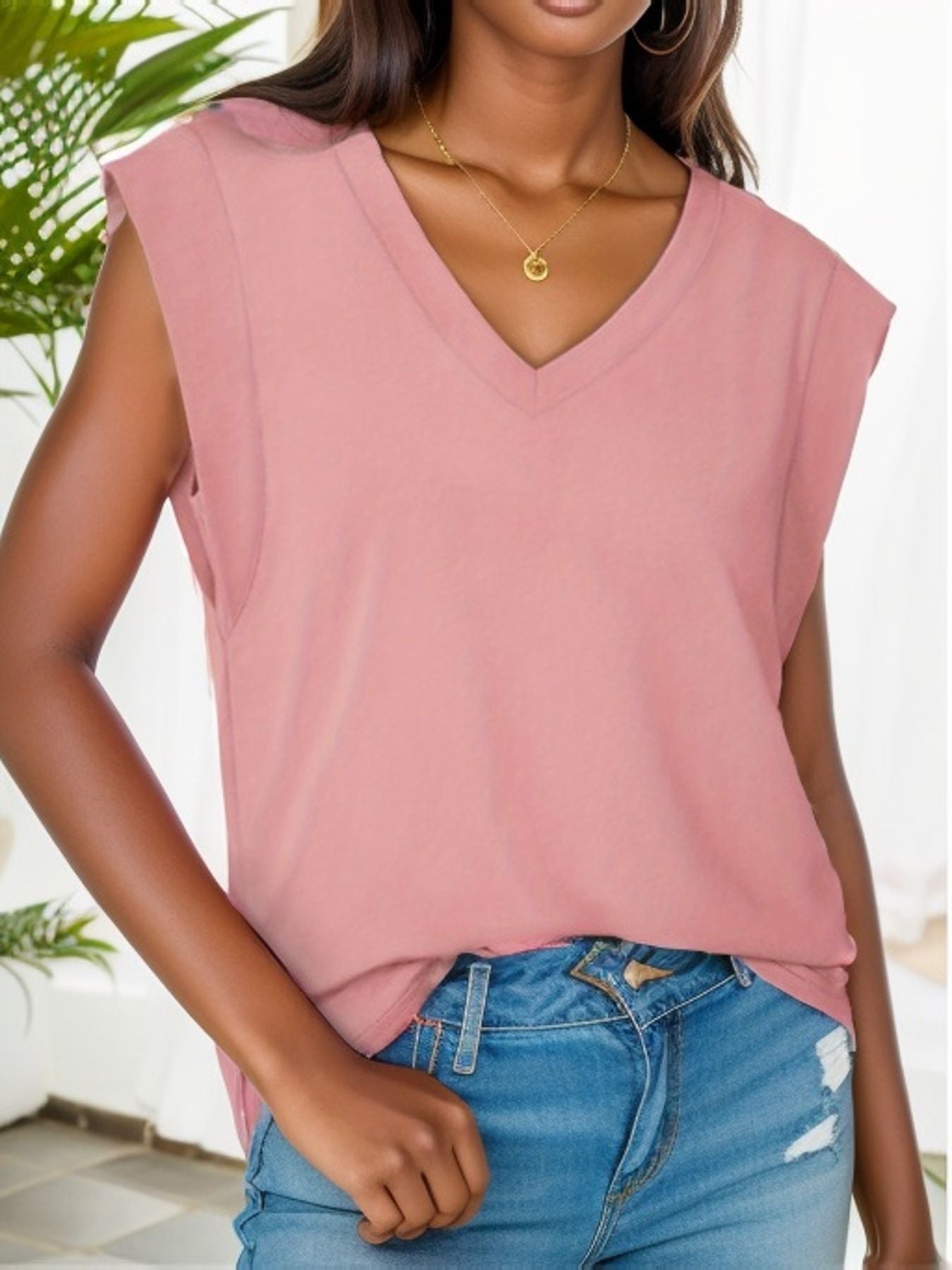 Women's Loose V-neck Bottoming Shirt Top