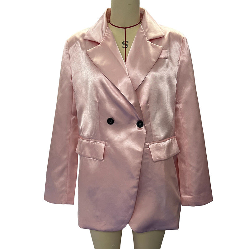 Blazer de manga larga con cuello para mujer, otoño e invierno, cárdigan de mujer para primavera y otoño, blazer de longitud media