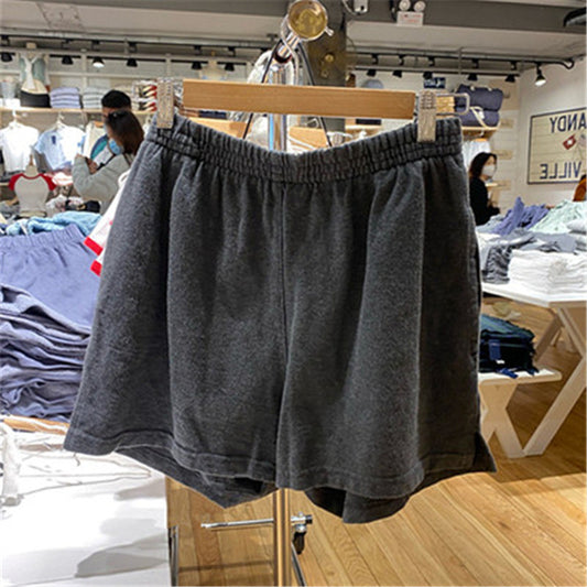 Short de sport décontracté en coton pour femmes, couleur Pure, fendu