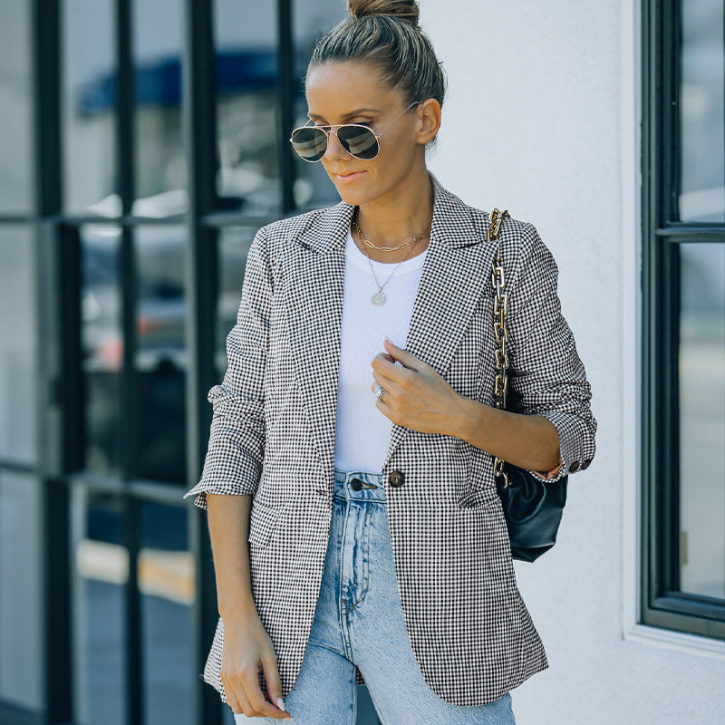 Cárdigan de otoño e invierno para mujer, abrigo de manga larga con cuello tipo Polo, pequeño