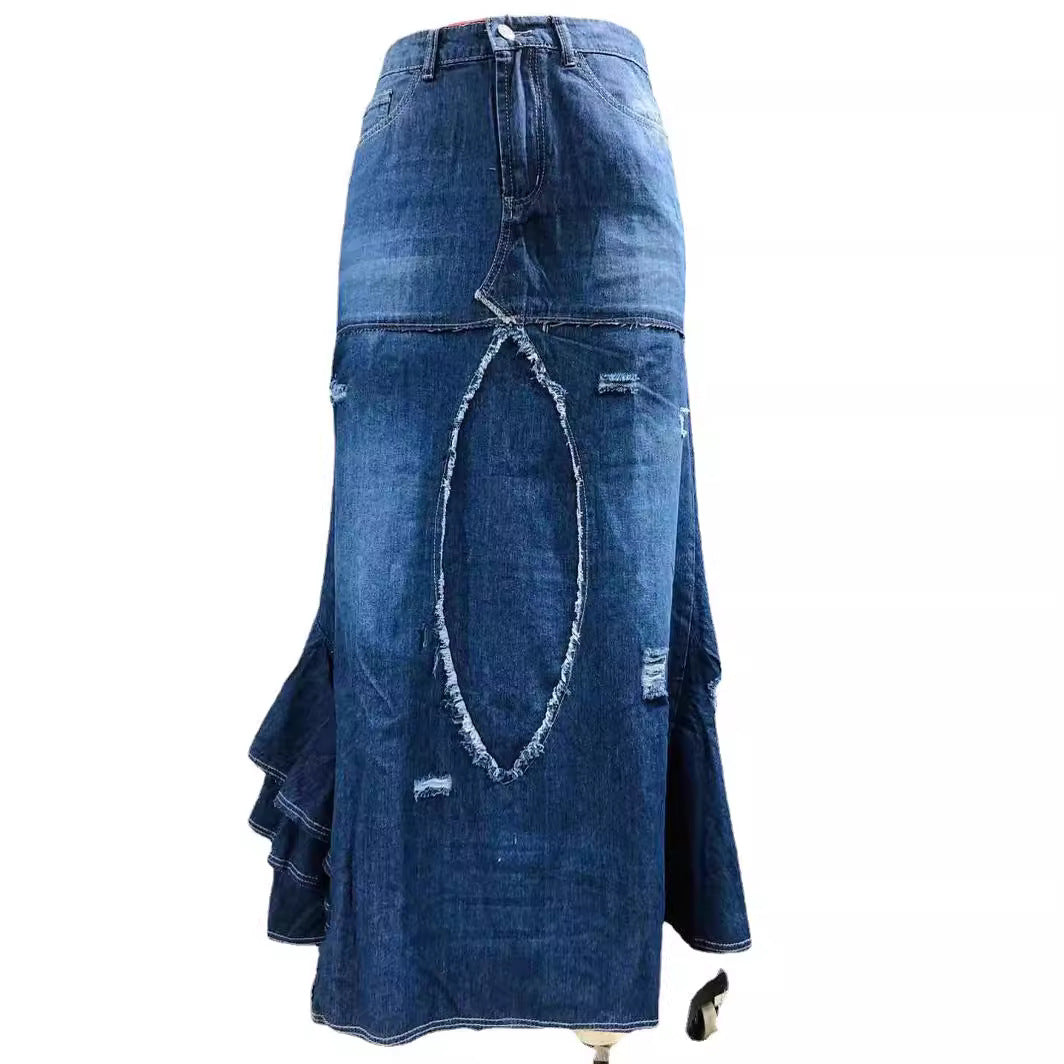 Spring Autumn Large Skirt Maxi Week Stylish Comfortable Casual Irregular Asymmetric Skirt Women Clothing