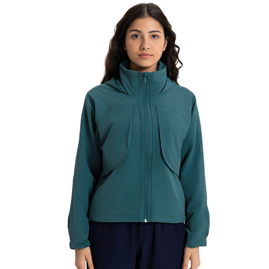 Gran marca mismo tejido a prueba de viento abrigo con capucha a prueba de lluvia mujeres SBS cremallera transpirable Chaqueta con funda suave otoño