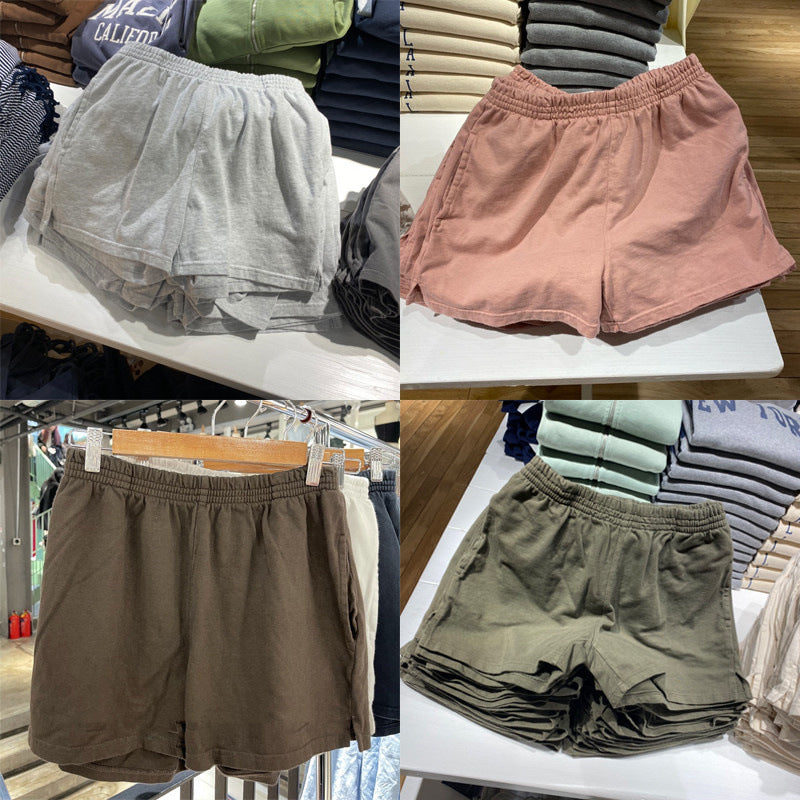 Short de sport décontracté en coton pour femmes, couleur Pure, fendu