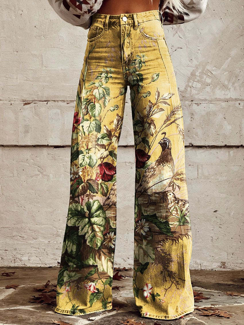 Pantalones casuales estampados de talla grande para mujer