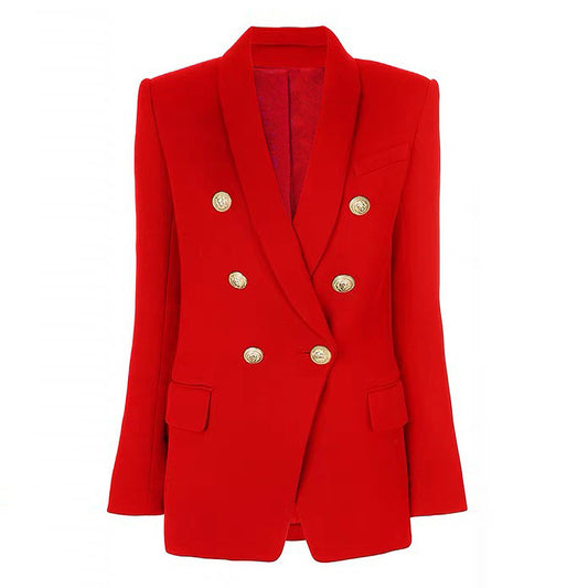 Primavera otoño mujeres avanzadas clásico verde fruta cuello Blazer alta calidad