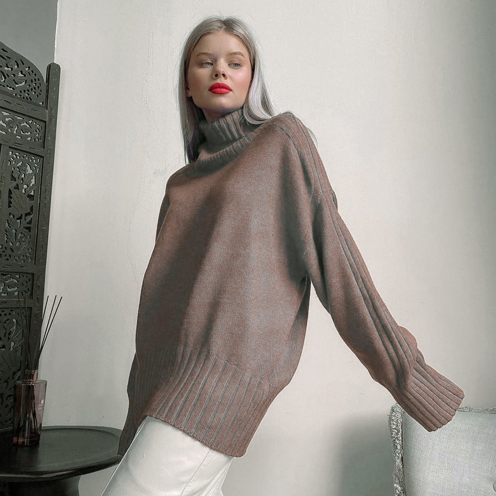 Vêtements pour femmes Haut de couleur unie Pull classique simple