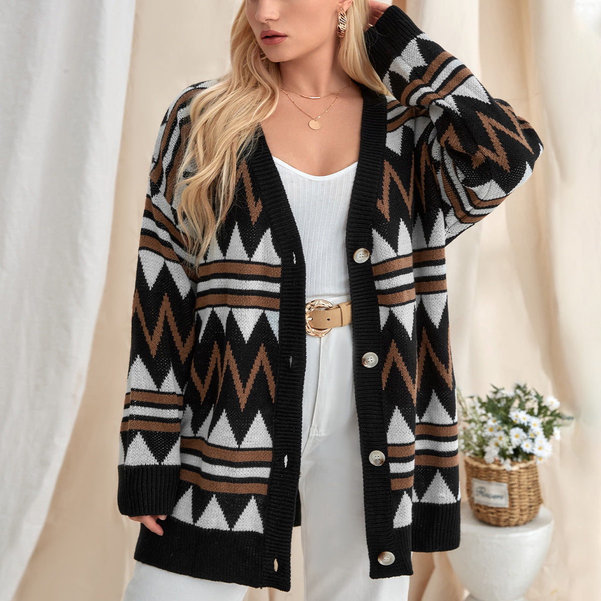 Sweater Long Autumn Winter Knitted Cardigan Coat Intellectual Women Clothing