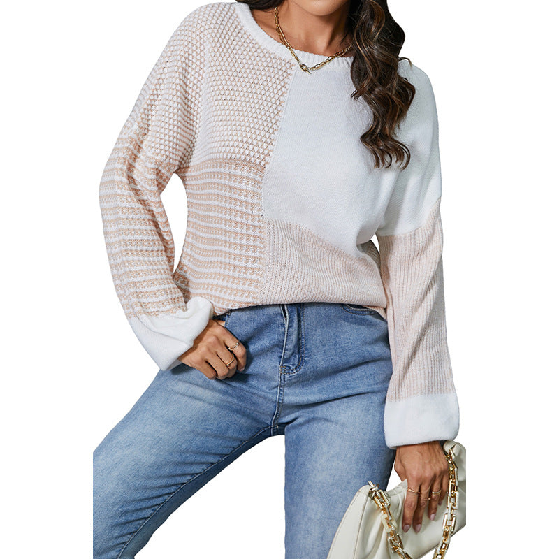 Autumn Knitted Drop Shoulder Sweater Women Hollow Out Cutout out Tied Long Sleeved Top Women