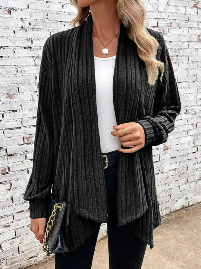 Vêtements pour femmes automne hiver à manches longues couleur unie manteau cardigan ample