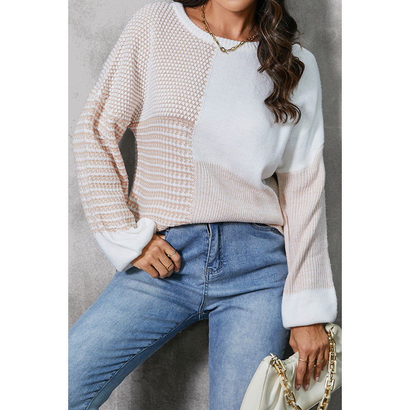 Autumn Knitted Drop Shoulder Sweater Women Hollow Out Cutout out Tied Long Sleeved Top Women