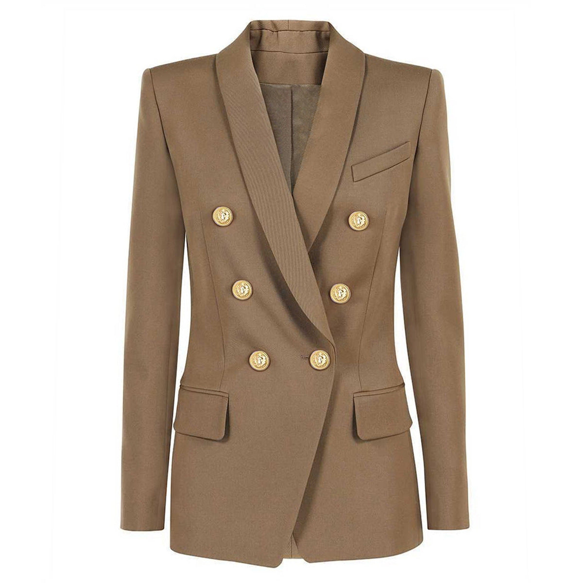 Primavera otoño mujeres avanzadas clásico verde fruta cuello Blazer alta calidad