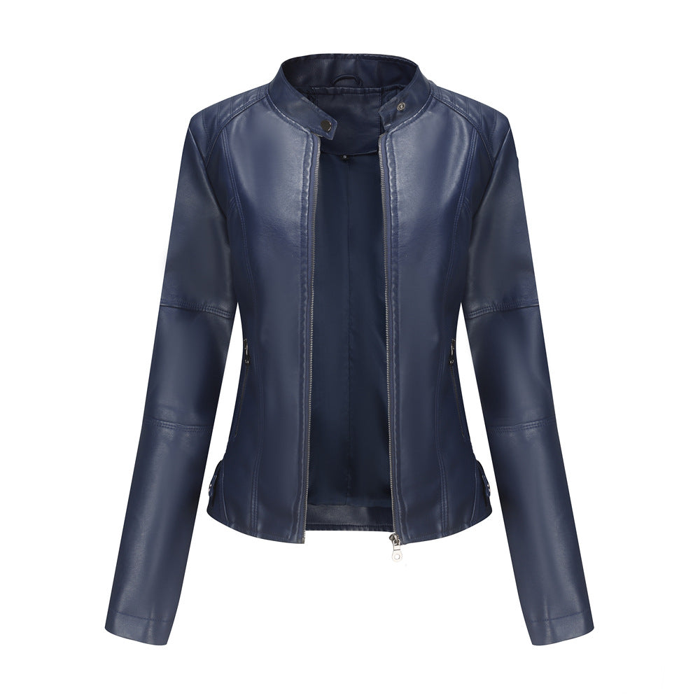 Veste courte de couleur unie pour femme automne et hiver