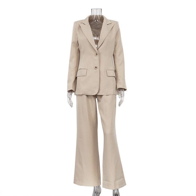 Vêtements pour femmes automne hiver bureau à manches longues petit blazer pantalon costume costume deux pièces de haute qualité