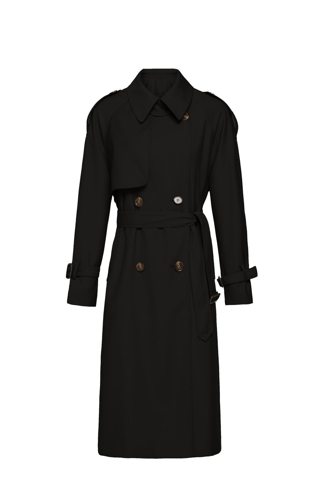 Element automne hiver britannique Double boutonnage ample tombant étendu Trench manteau pour les femmes