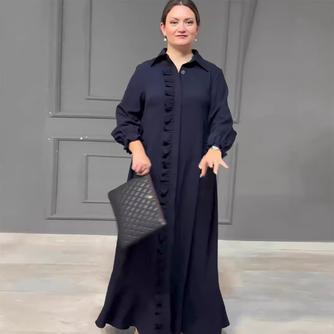 Vêtements d'automne pour femmes à manches longues taille haute pour adultes, comme une femme mondaine, robe élégante