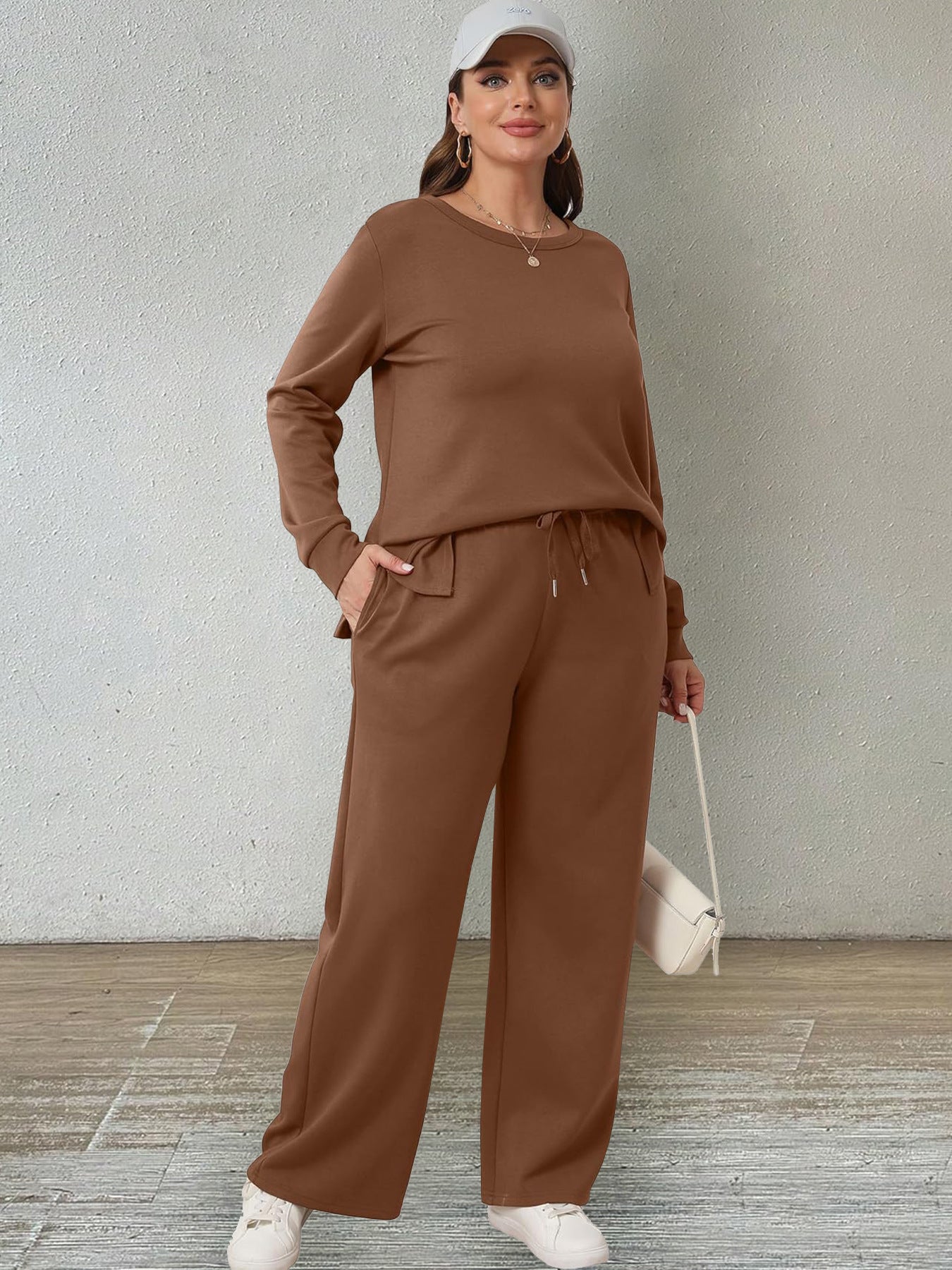 Ensemble deux pièces décontracté pour femme, pantalon à manches longues et confortable, automne et hiver