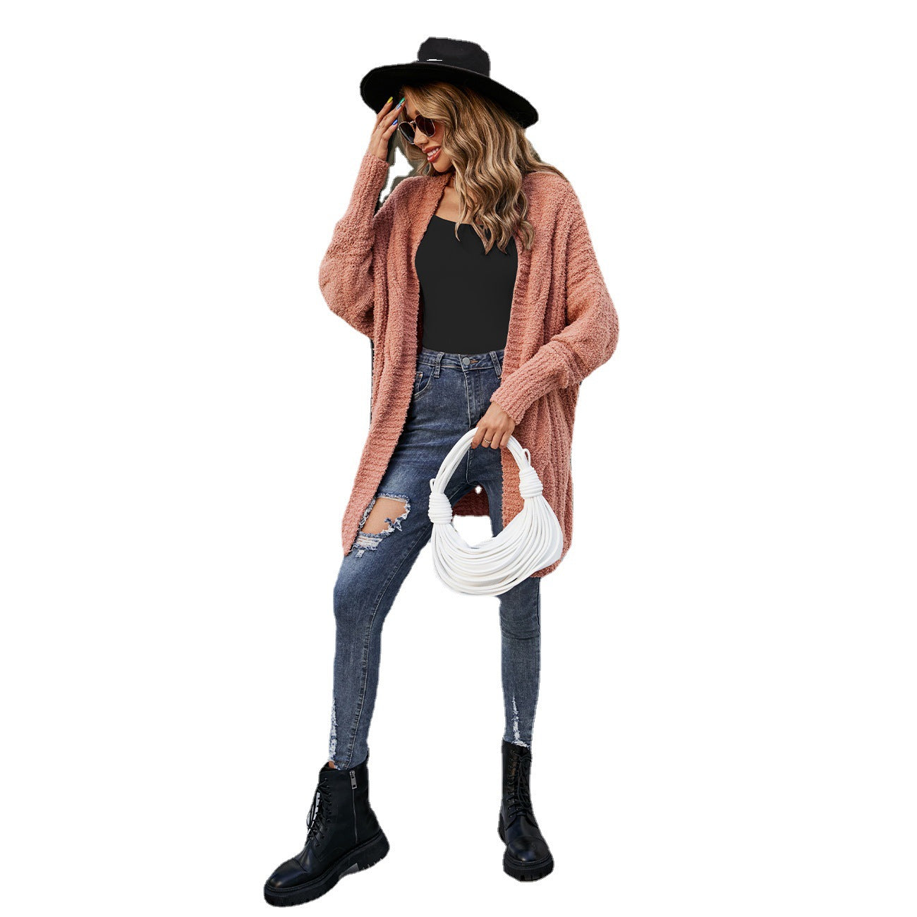 Winter Women Clothing V neck Twist Cardigan Thick Needle Sweater Coat Women