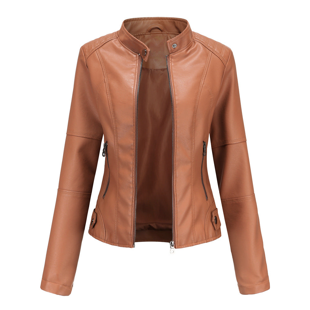 Veste courte de couleur unie pour femme automne et hiver