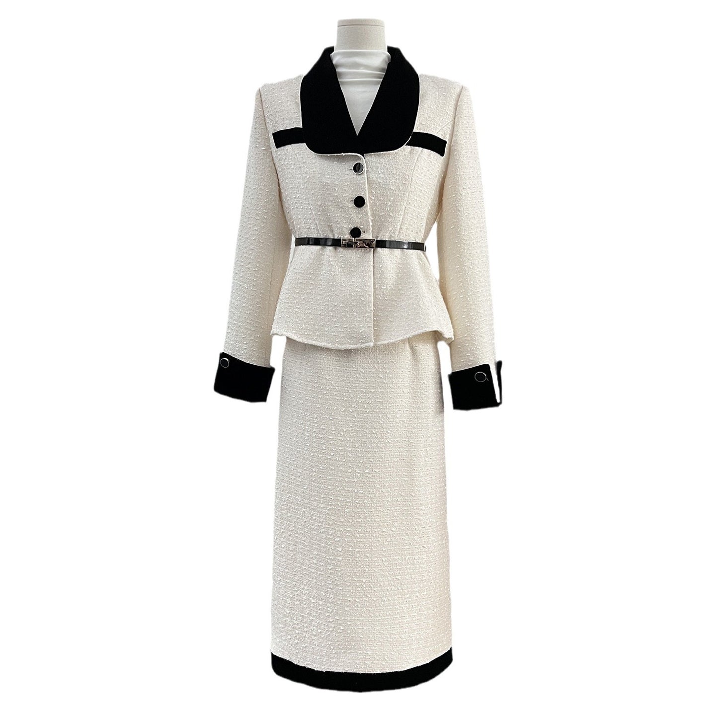 Elegant Elegant White Suit Socialite Woolen