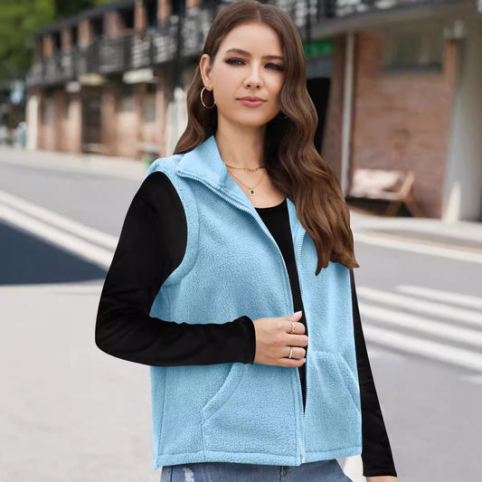 Gilet en polaire à col zippé pour femme