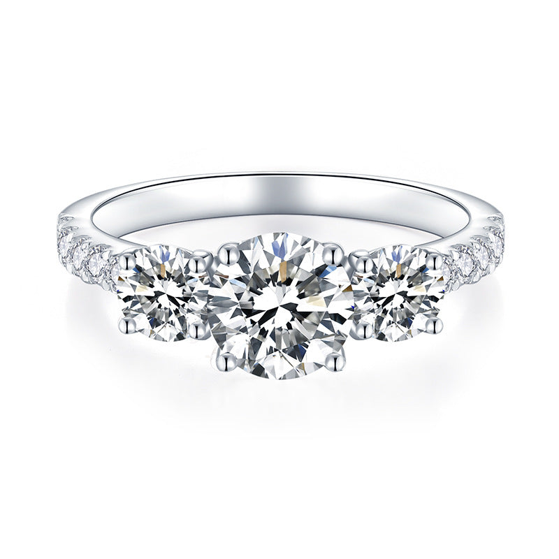 Bague Femme Moissanite Fermée En Or 18 Carats