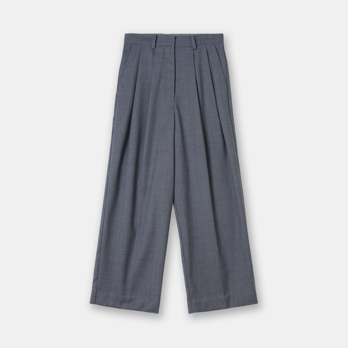 Pantalones de cintura alta plisados ​​de pierna ancha de estilo casual Gris oscuro