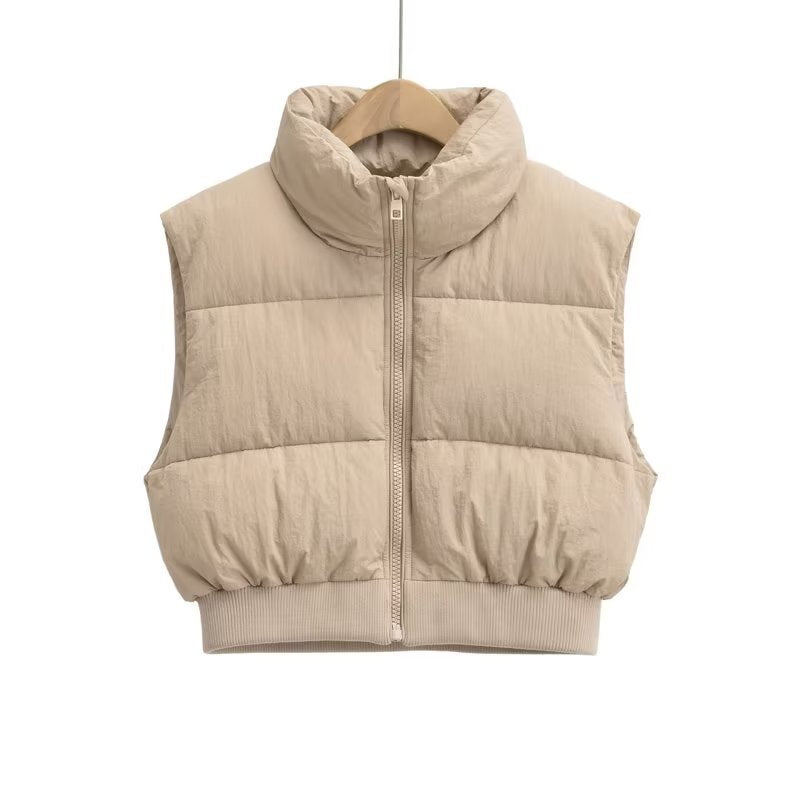 Summer Women Clothing Street City Casual Cotton Padded Jacket Vest