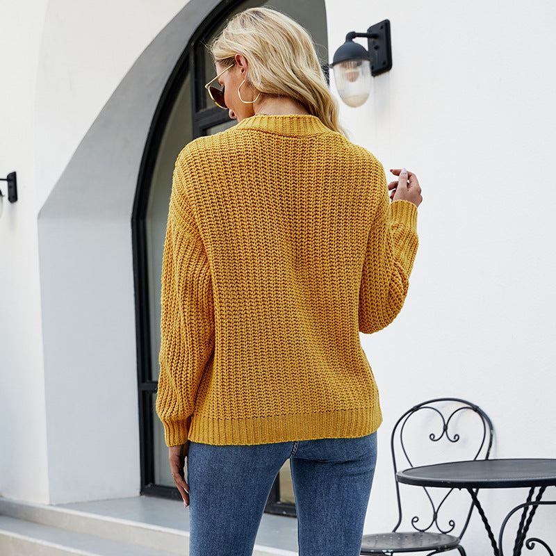 Thick Thread Cable Knit Sweater Autumn Winter Button Sweater Women Cardigan Coat