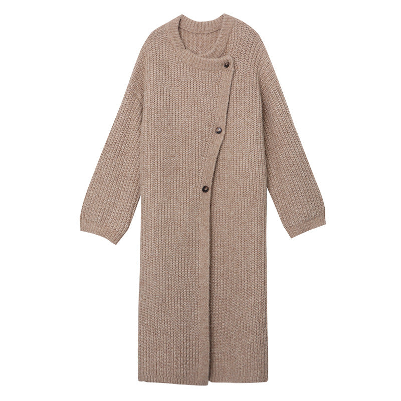 Avancé ralenti début automne lapin mouton cheveux combinaison épais tricoté Cardigan Baggy manteau Long