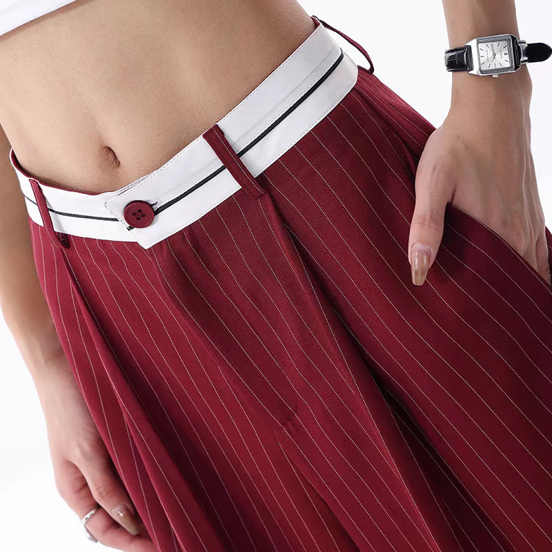 Striped Suit Pants Women's Thin Loose Wide-leg Pants