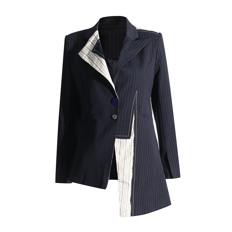 Blazer élégant pour femmes, couture de Niche, couleur contrastée, automne