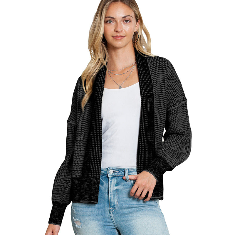 Automne hiver diamant à carreaux Cardigan pull femmes en chaud vêtements coupe large tricots femmes