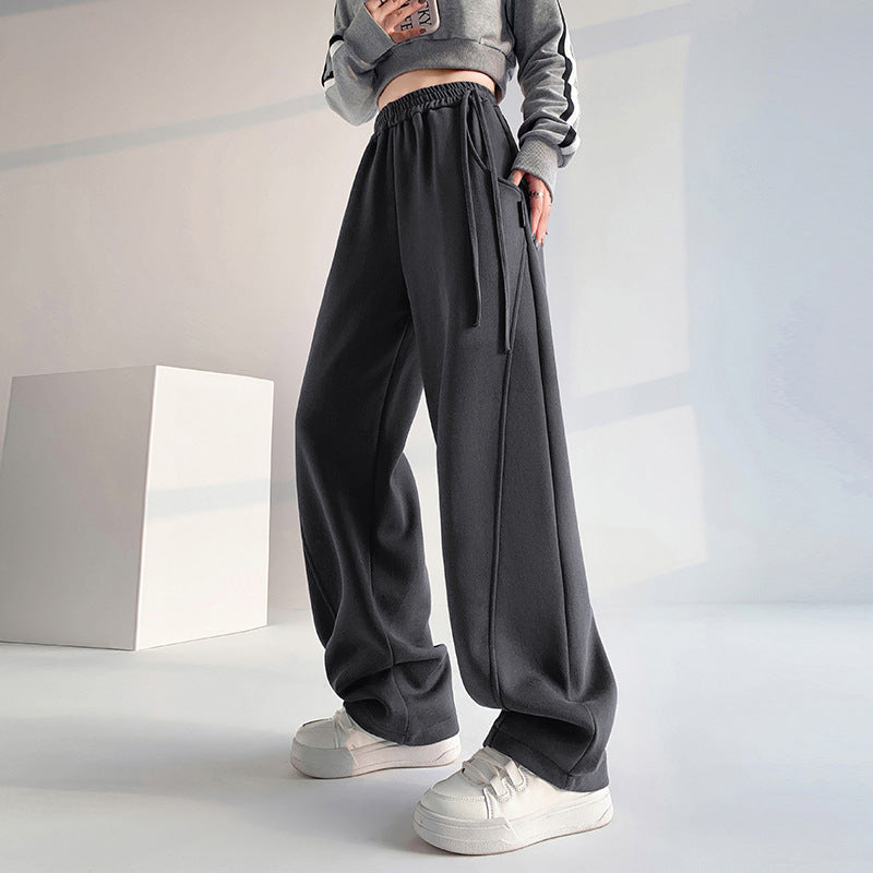 American Multi-color Straight Wide Leg Banana Pants High Waist Casual