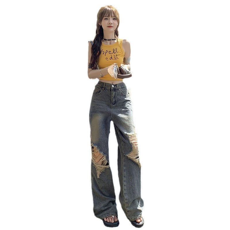 Women's Loose Fitting Slimming Wide Leg Jeans