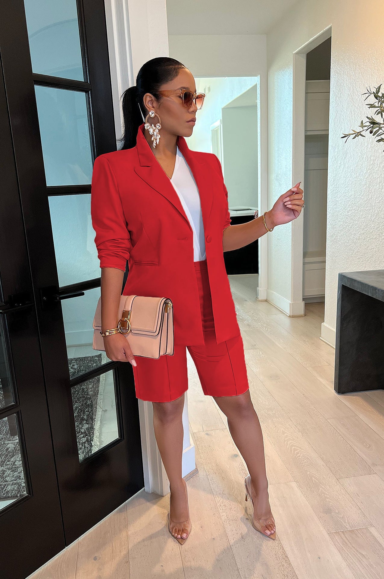 Vêtements pour femmes Blazer Shorts Costume deux pièces Printemps Été Costume décontracté